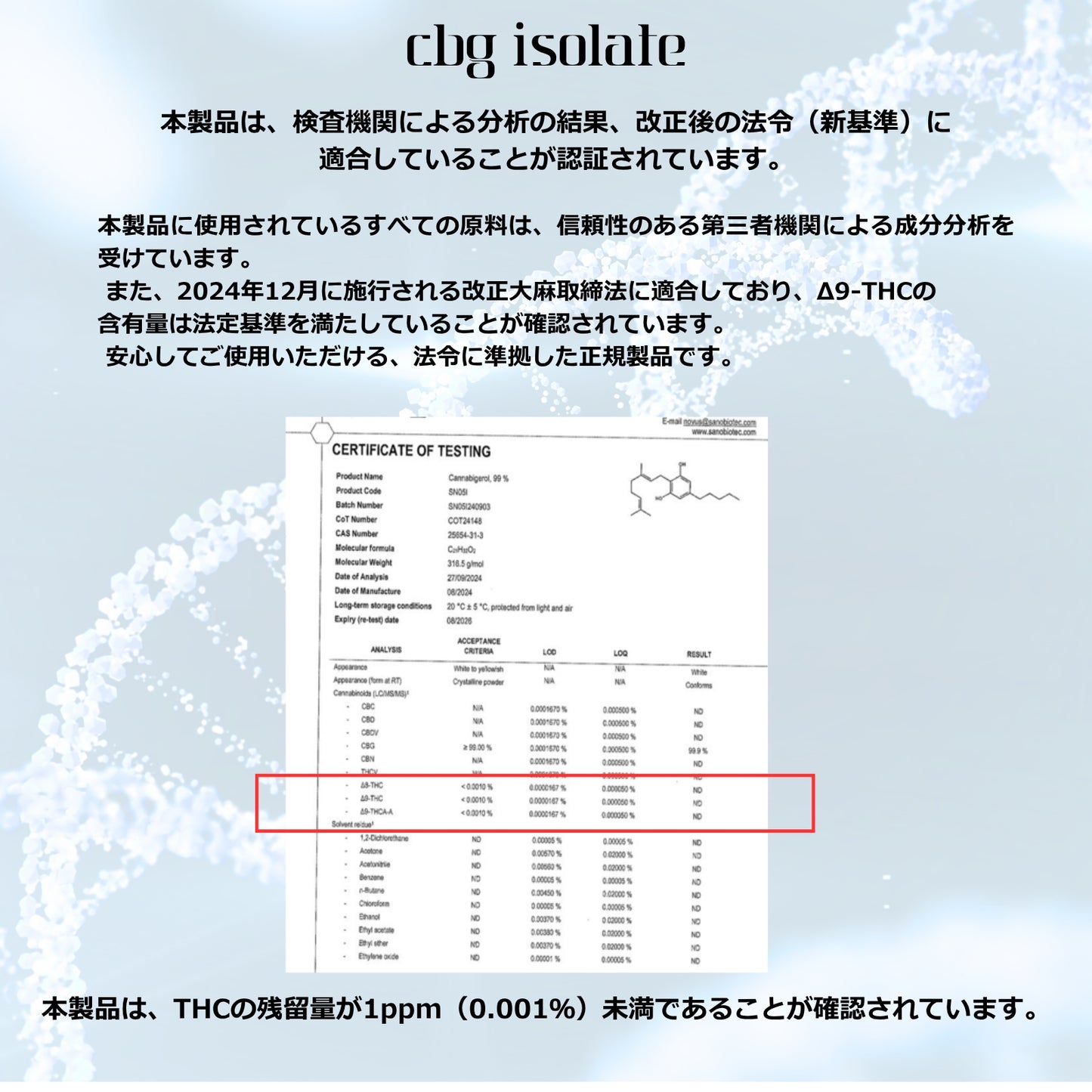 新基準対応 CBG isolate